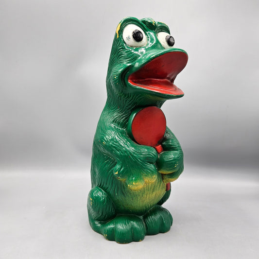 Vintage 1971 Frog Creature with Lollipop Coin Bank by Vinyl Products Corp. of New York