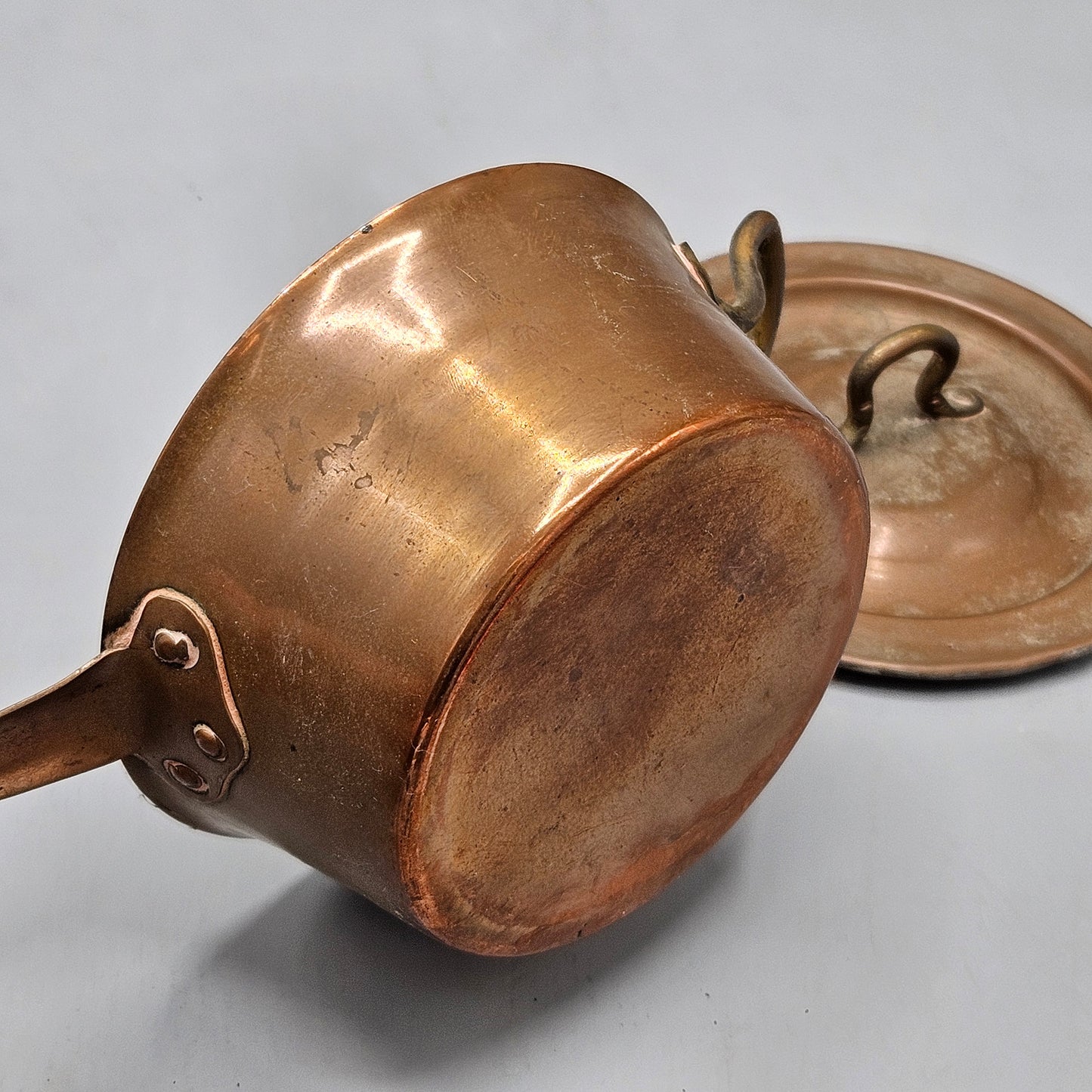 Small Vintage Copper Sauce Pan with Lid