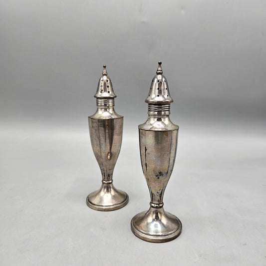Pair of Vintage Sterling Silver Weighted Salt & Pepper Shakers