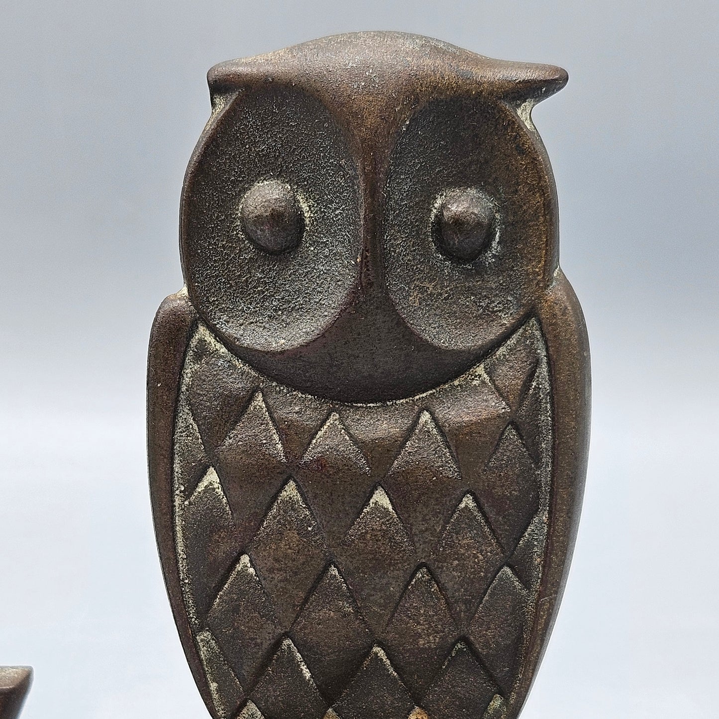 Vintage Bronze Owl Bookends
