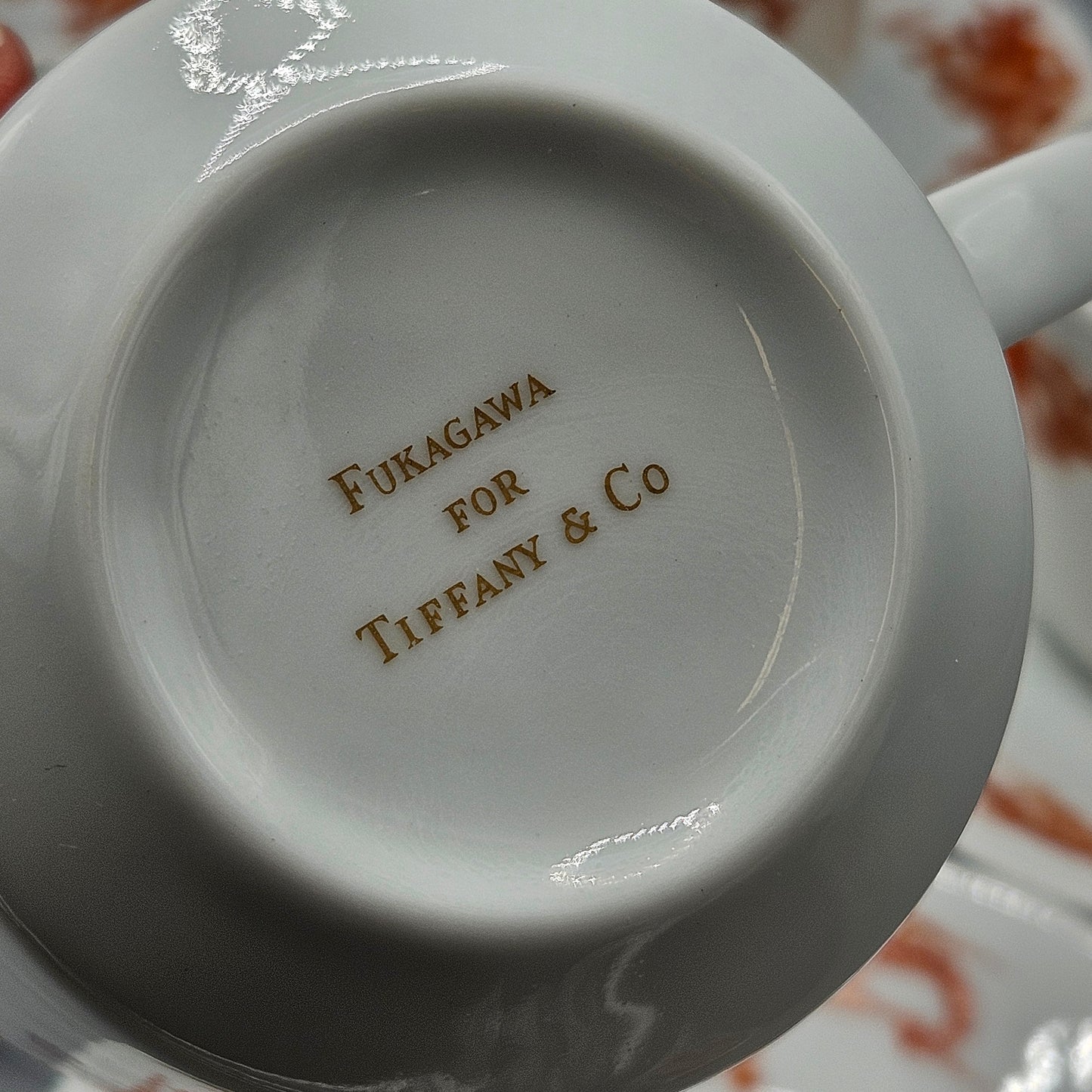 Vintage Tiffany & Co. Fukagawa Red Dragon Soup Tea Cup & Saucer ~ 10 Available