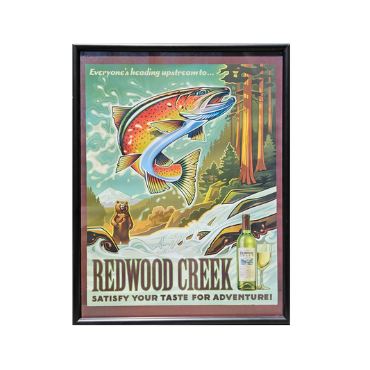 Redwood Creek Wine Poster Advertising Trout Stream Bear River