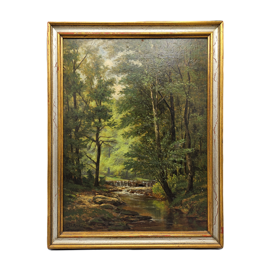 Vintage Signed F.C. Richter Oil on Board Landscape Painting