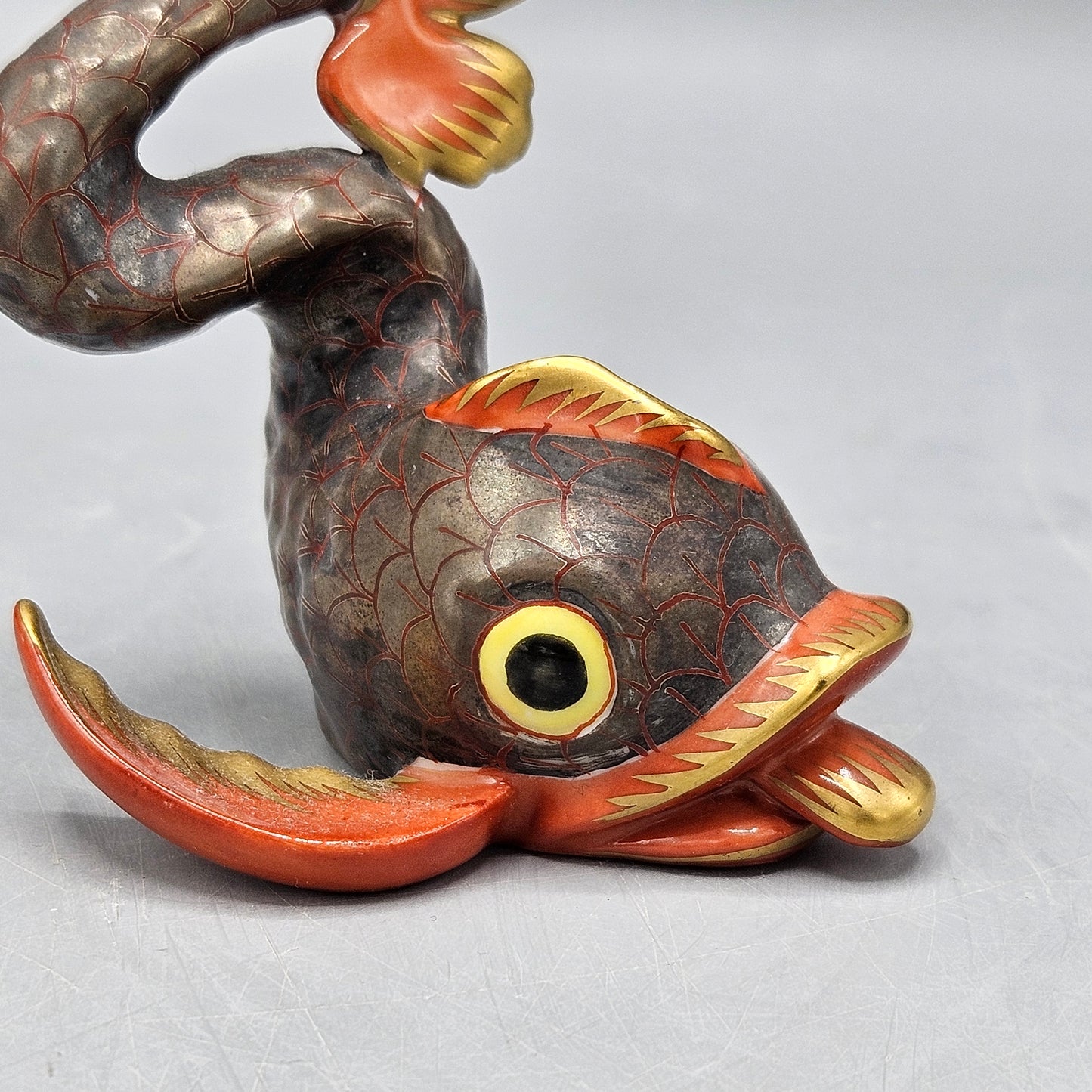 Vintage Herend Porcelain Hungary Koi Fish Figure