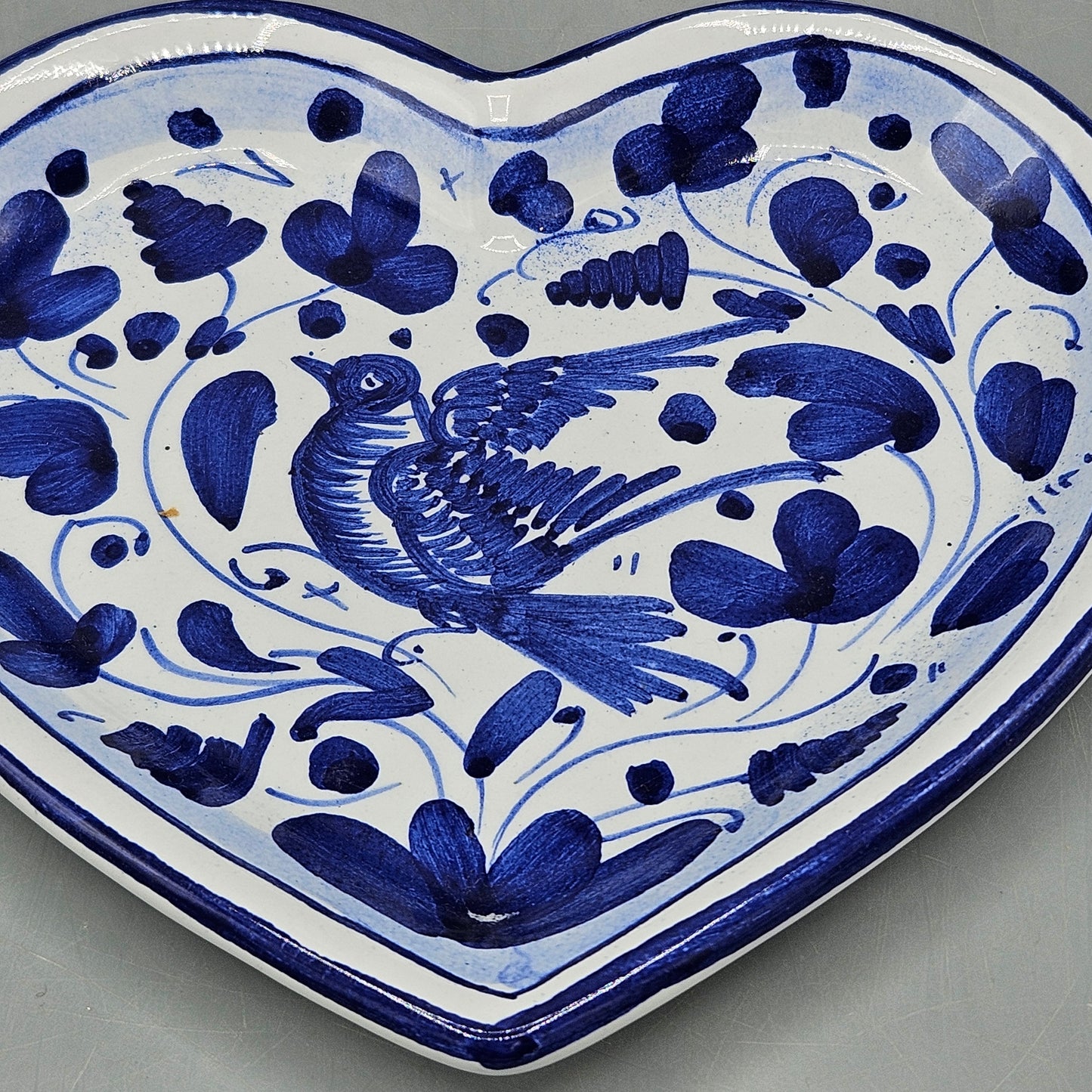 Vintage Ceramiche D'Arte Sambuco Mario & C. SNC Folk Art Heart Plate