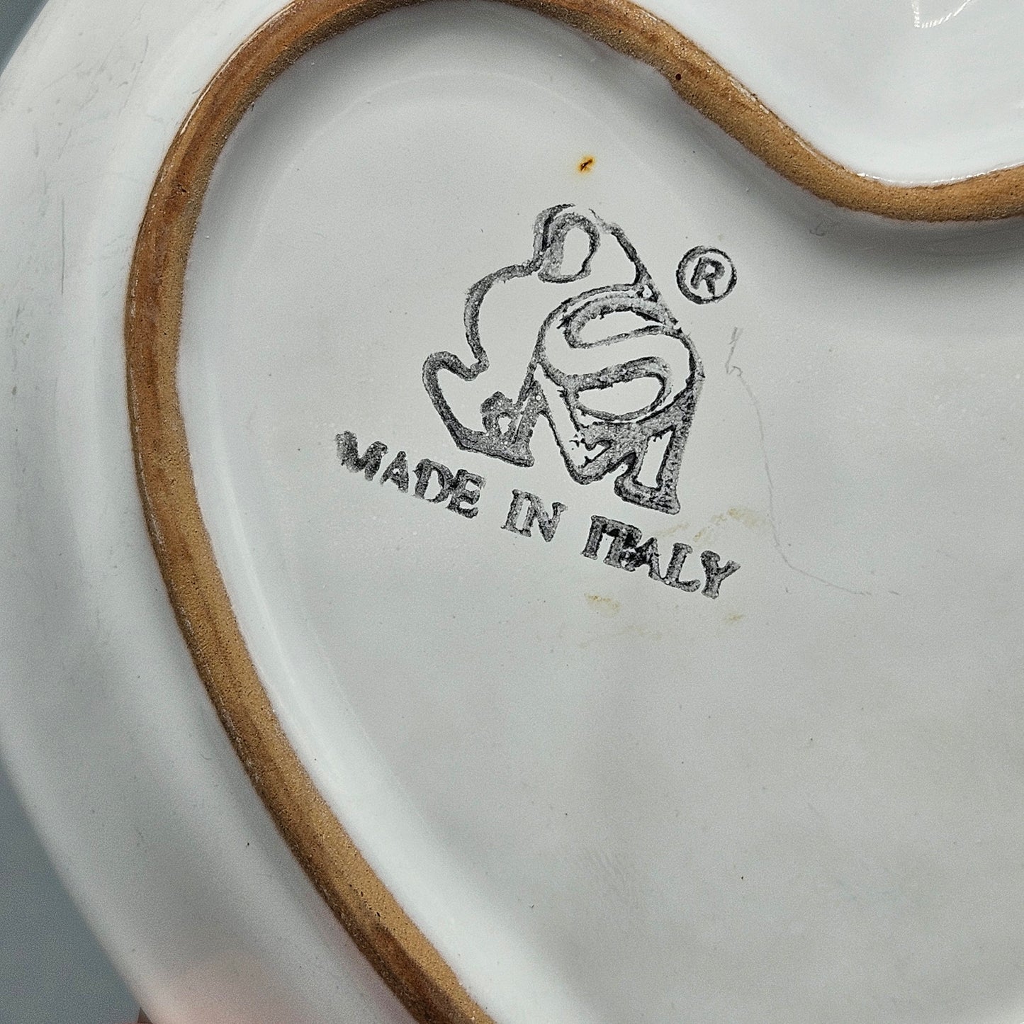 Vintage Ceramiche D'Arte Sambuco Mario & C. SNC Folk Art Heart Plate
