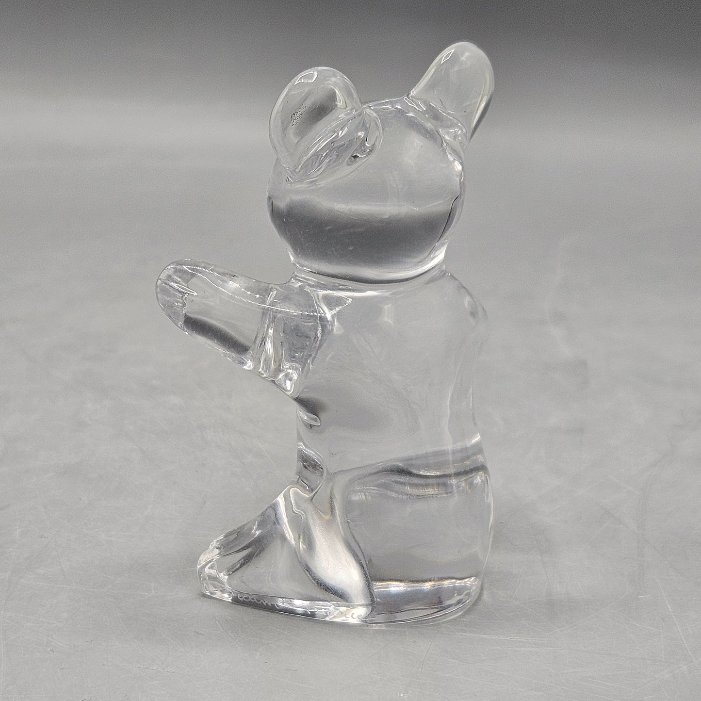 Vintage Signed Daum France Crystal Teddy Bear Figure