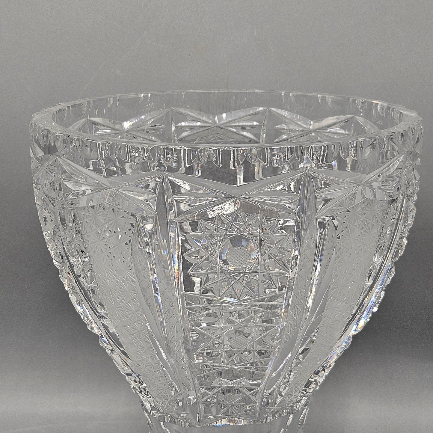 Vintage American Brilliant Cut Glass Vase