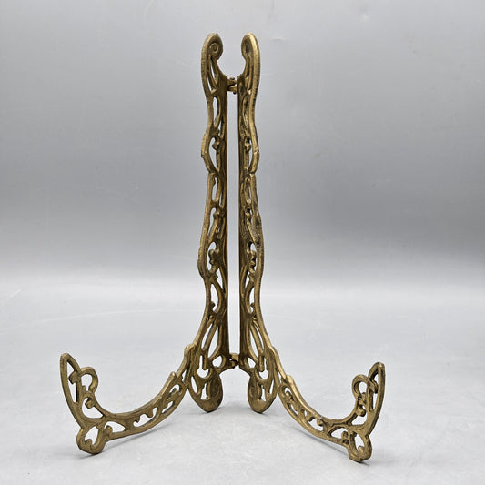 Vintage Brass Folding Display Stand Easel