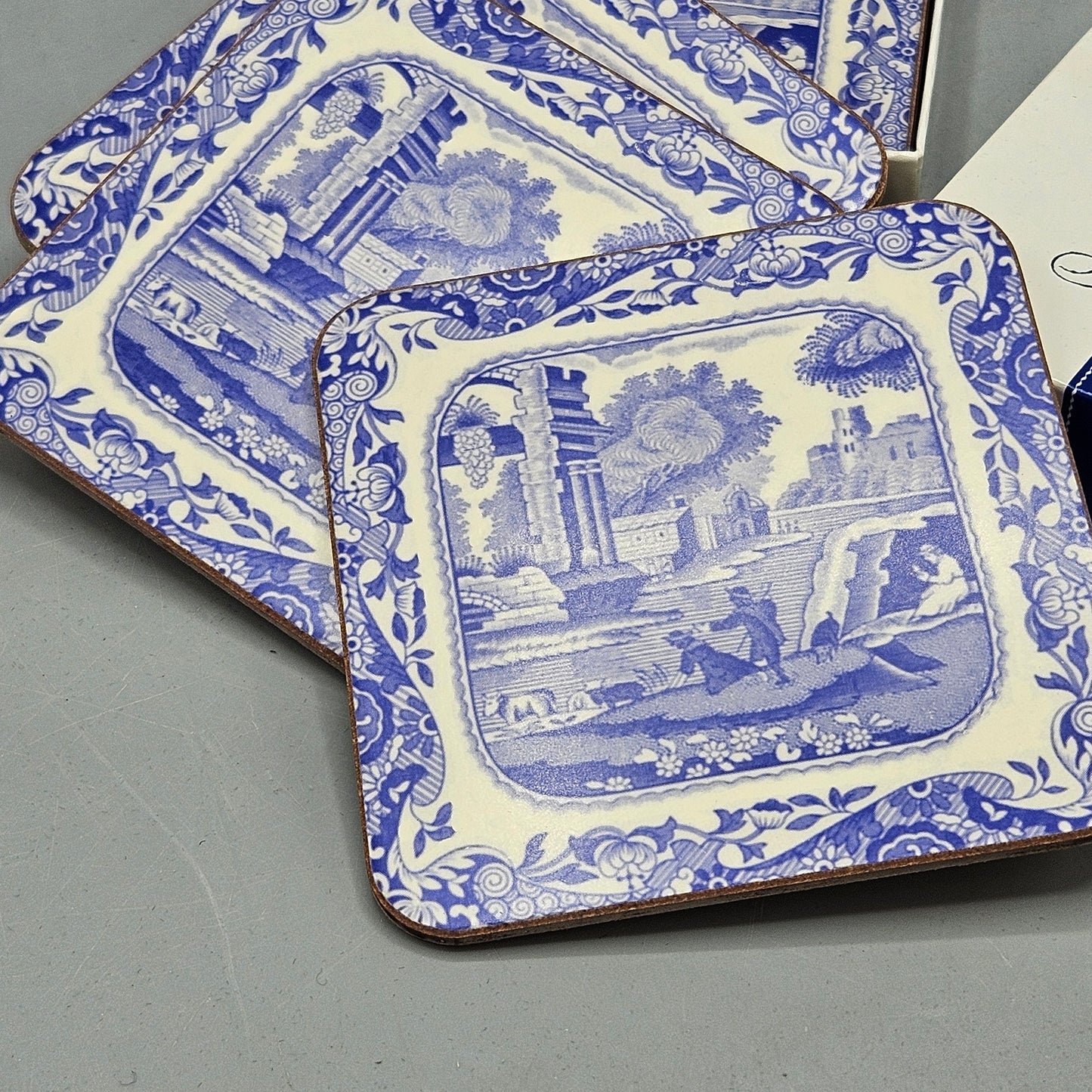 Set of 6 Spode Blue Italian Coasters