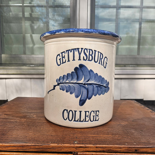Signed Gettysburg College Stoneware Crock