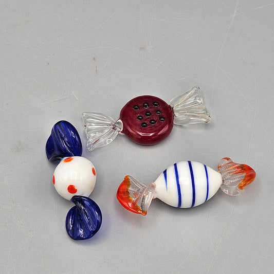Set of 3 Vintage Murano Glass Candy