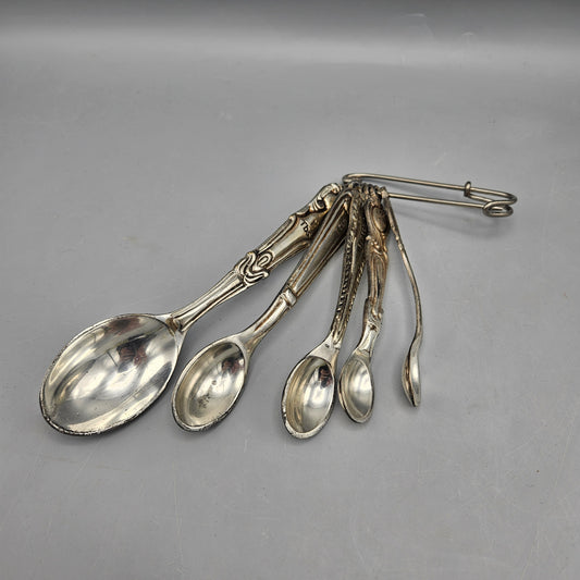 Anthropologie Vintage Flatware Measuring Spoons Safety Pin
