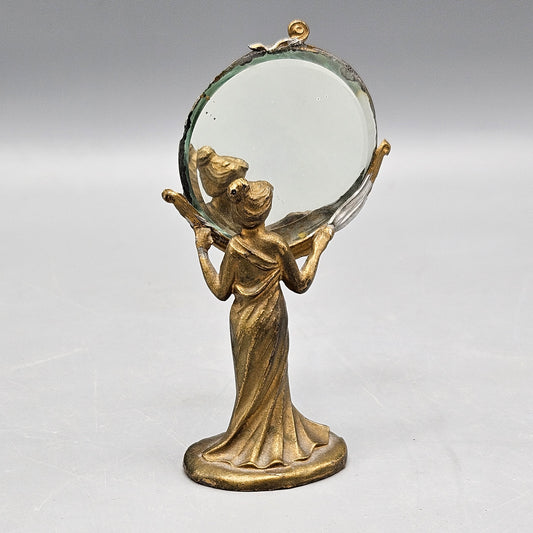 Miniature Dollhouse Vintage Art Nouveau Bronze Vanity Mirror