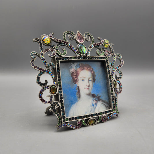 Vintage Jay Strongwater Square Jeweled Picture Frame