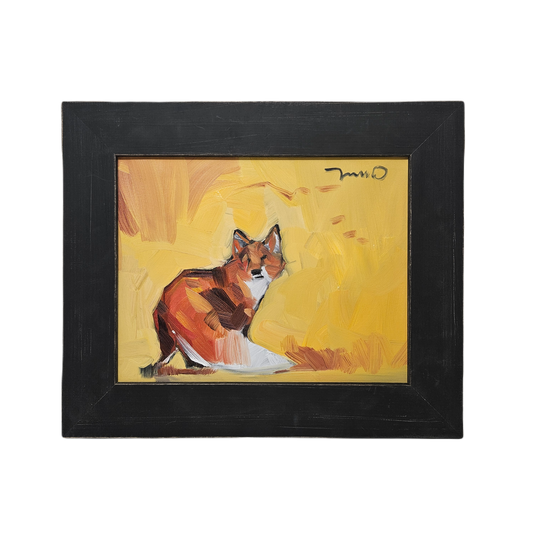 "The Sly Fox" Jose Trujillo Oil Painting on Canvas in Gold Frame