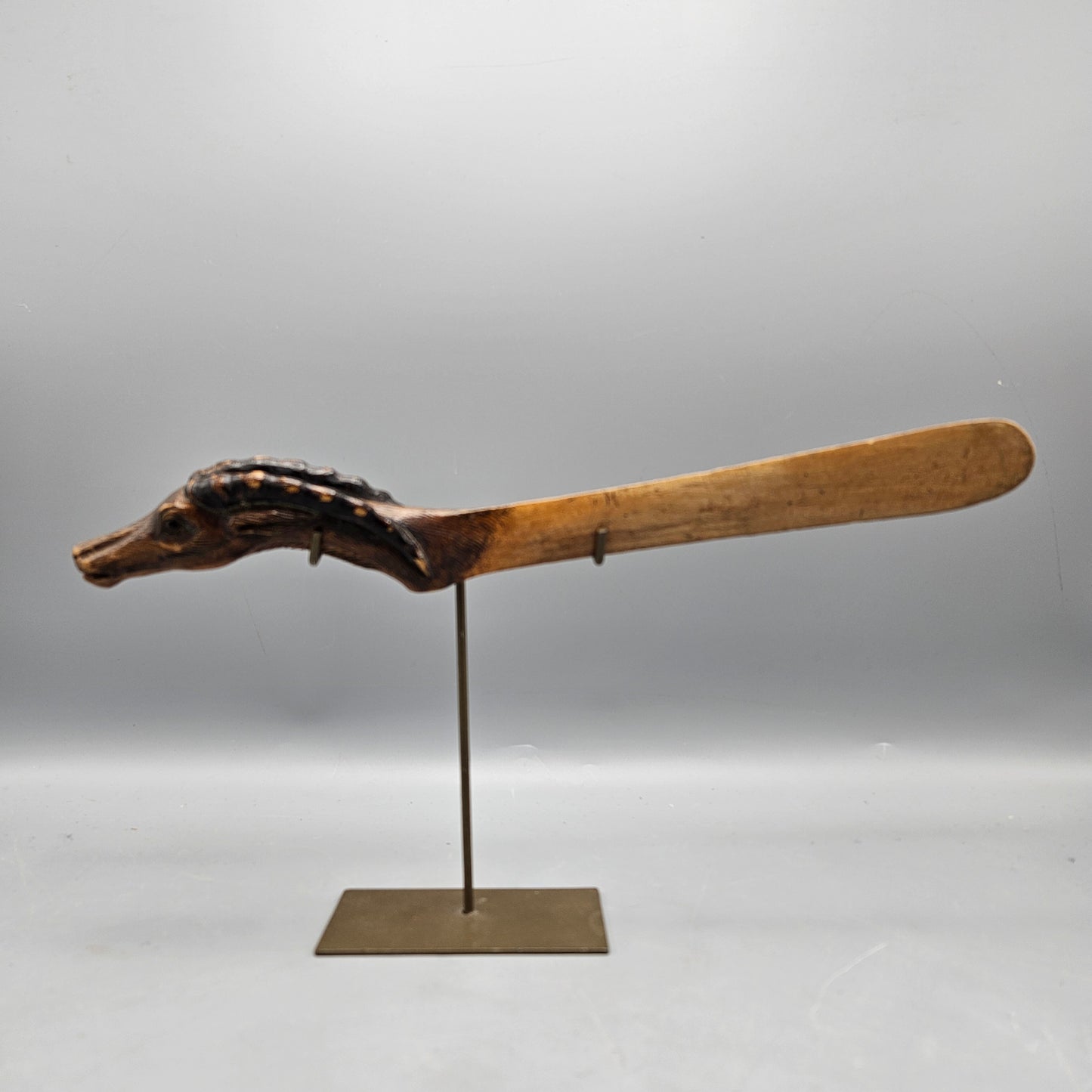 Hand Carved Wooden Horse Head Paper Knife with Stand