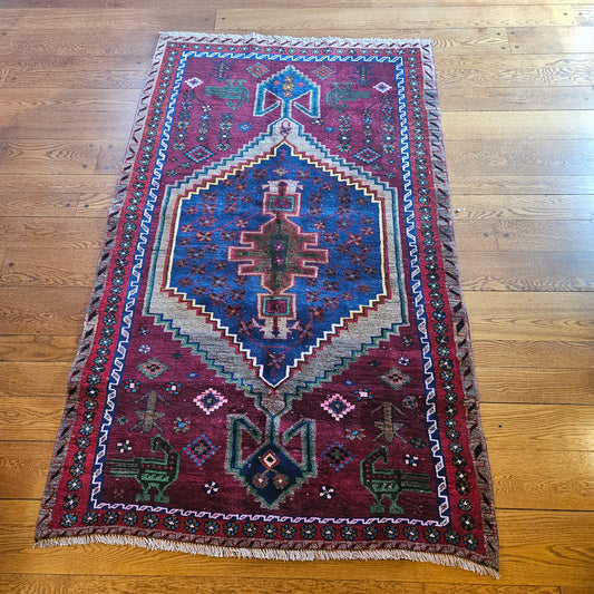 Vintage Hand Knotted Wool Carpet 4' 7" x 7' 8"