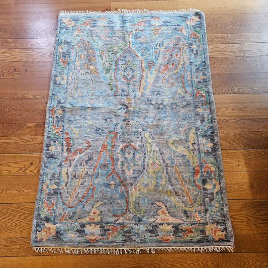 Brand New Turkish Hand Knotted Wool Rug 4' x 6' 1"