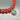 **Vintage Orange Necklace with Green Stone Sterling Pendant