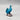 Antique Chinese Blue-Glazed Porcelain Duck with Raised Wings Figurine