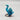 Antique Chinese Blue-Glazed Porcelain Duck with Raised Wings Figurine