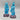 Antique Chinese Blue-Glazed Man and Woman Figurines