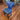 Set of 4 Blue Leather Bar Counter Chairs