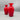 Pair Vintage Cased Red White and Crystal Art Glass Vases
