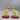 Pair Antique Yellow Staffordshire Mantle Dogs