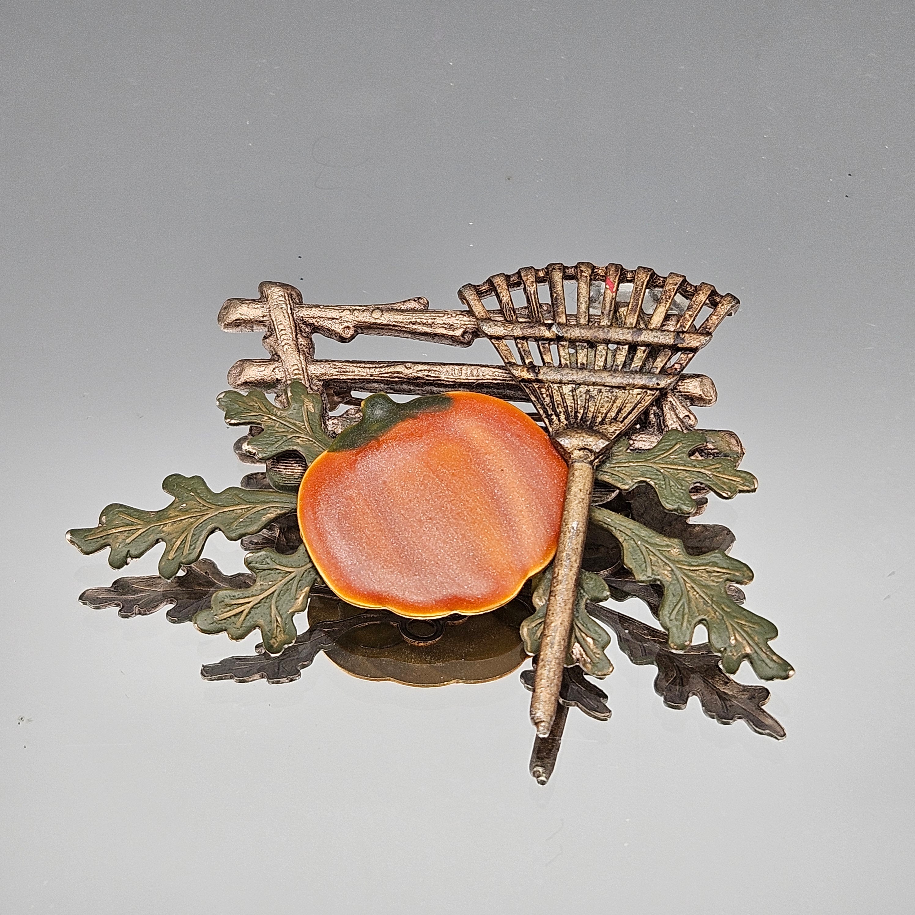 Fall Themed Pumpkin & Rake Pin | Authenticated Estate Treasure at Shop SBH