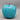 Turquoise Blue Glazed Ceramic Apple Sculpture