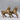 Pair Vintage Cast Iron Prancing Horses