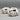Pair of Dedham Pottery Resting Bunny Rabbit Figurine Candle Holders
