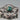 Vintage Sterling Silver Open Filigree Pin with Green Cabochon Stone