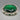 Vintage Large 1960s Faceted Green Pin with Rhinestone Border