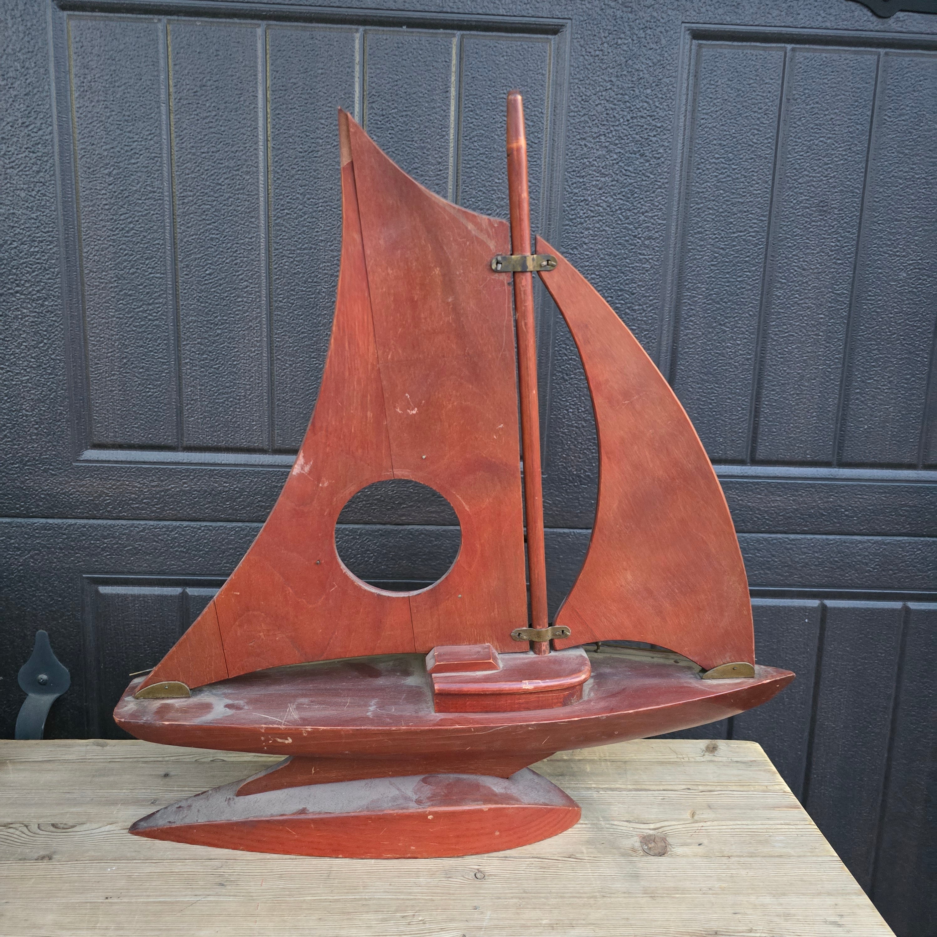 Sailboat Rocking Clock Sessions Nautical Wooden Sailboat Mantle Clock