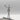 Welded Metal Sculpture Figure Walking on Railroad Tracks