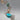 Vintage Long Necklace with Turquoise Stones and Sterling Clasp