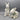 Two Vintage Papier Mache Rabbits with Laura Ashley Style Decoration