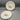 Two Antique Albright China Plates with Biplane Decoration