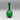 Emerald Green Murano-Style Italian Glass Vase with Applied Crystal Handles