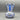 Vintage 20th Century Bohemian White Cut to Blue Glass Vase with Enameled Floral Decoration