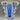 Vintage 20th Century Bohemian White Cut to Blue Glass Vase with Enameled Floral Decoration