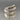 Vintage Sterling Silver Three Row Ring with CZ and Green Stones - Size 8