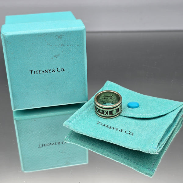Vintage Tiffany & Co. Sterling Silver Atlas Wide Band Ring - Size 7