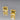 Vintage 14K Gold Princess Cut Yellow Sapphire Stud Earrings