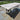 Travertine Marble Top Patio Dining Table with Iron Scroll Base