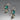 Vintage Sterling Silver Drop Earrings with Veregated Green Cabochon Stones