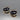 Vintage Sterling Silver & 14K Gold Polished Black Onyx Clip Earrings by DLM